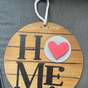Rustic Wooden Home Wall Decor with Red Heart